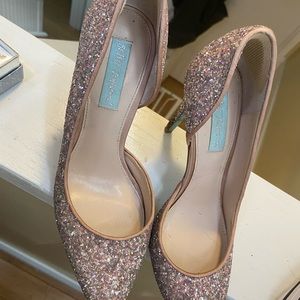 Rose gold Blue by Betsey Johnson heels.